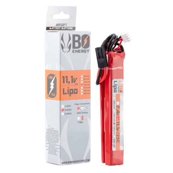 2 sticks batterie Lipo 3S 11.1V 1300mAh 25C