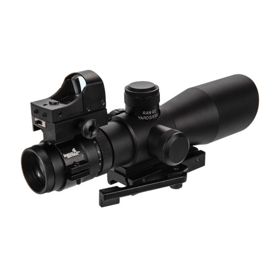 Lunette 3-9x42 rouge et vert + micro red-dot de visée rapide