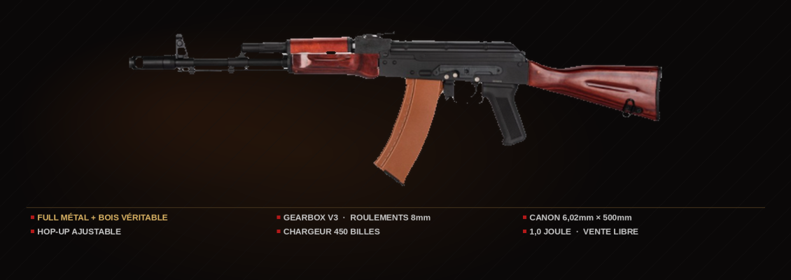 Réplique AEG AK-74N de DOUBLE BELL, caractéristiques, descriptifs et conseils par Airsoft QG