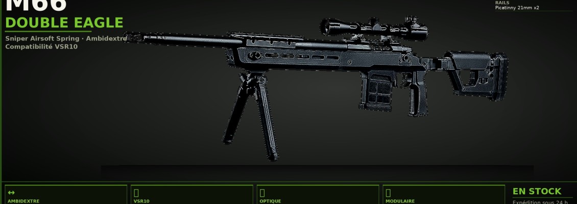 Réplique airsoft spring M66 crosse repliable, Double Eagle, test et descriptif d'un sniper airsoft performant