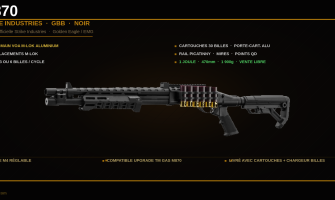 Réplique airsoft fusil à pompe M870 Gaz de Strike industrie et Golden Eagle