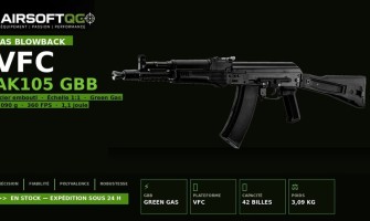 AK105 GBBR VFC, test, avis et descriptif d'une réplique d'exception